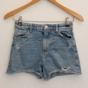 &Denim High-Waist Relaxed Fit Distressed Jean Shorts Youth 11-12Y US 14